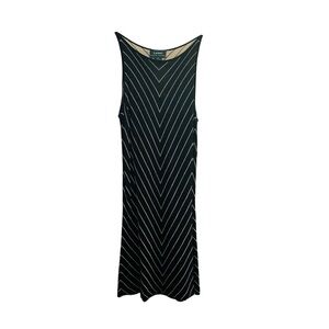 Ralph Lauren Black and White Tank Chevron Knit Dress